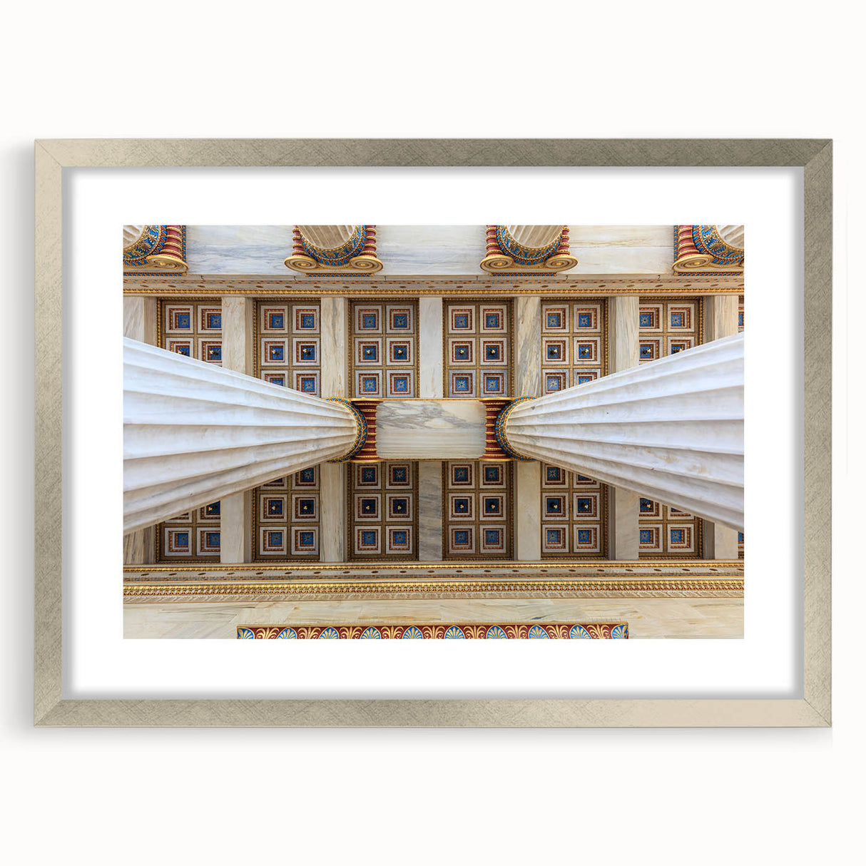 Extra large wall art depicting an abstract interpretation of Athens, Greece.