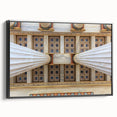 Black and white framed canvas of Athens landscape, ideal for bedroom wall decor, featuring vintage poster art style.