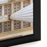 Extra large black wall art of Athens featuring a textured, colorful acrylic print on framed canvas.