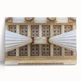 Black and white stretched canvas print of Athens skyline, ideal for kitchen wall art.