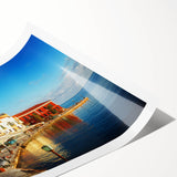 Extra large wall art depicting line art flowers in monochrome, printed on rolled canvas.