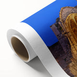 Art deco poster of Rhodes scenery with muted pastel shades on rolled canvas, ideal for nursery wall art.