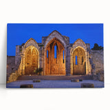 Black and white photo of Rhodes, Greece on a large stretched canvas, suitable for kitchen wall art.