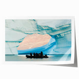 Extra large rolled print featuring a serene Greenland landscape with muted green and blue tones.