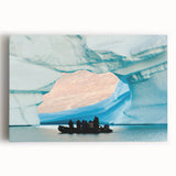 Monochrome landscape of Greenland on stretched canvas, featuring expansive icy terrain and sky, ideal for kitchen wall art.