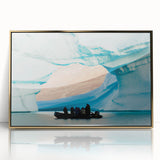 Large acrylic print of a minimalist Greenland scenery in muted green and gold tones, ideal for nursery wall decor.