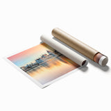 Extra large rolled canvas print featuring a floral scene in pastel shades.