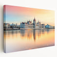 Large canvas print of a European landscape in muted earth tones, ideal for kitchen wall art.