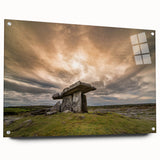 Acrylic print of an Irish landscape in muted green and blue hues, suitable for bedroom or dining room decor.