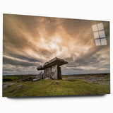 Acrylic print of a serene Irish landscape in muted green and blue tones, suitable for bedroom or dining room decor.