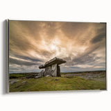 Landscape art painting of a scenic Ireland view in muted greens and blues on a framed canvas, ideal for living room decor.