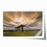 Rolled print of a scenic Irish landscape with lush greenery and vibrant blues, ideal for art wall dining room.