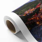 Art Deco poster of Cinque Terre with pastel shades on rolled canvas, ideal for nursery wall art.