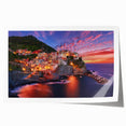 Rolled print of Cinque Terre scenery in vibrant colors, ideal for art wall dining room.