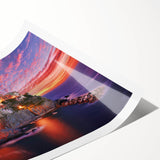 Extra large rolled print featuring a line art depiction of flowers, using muted earth tones.