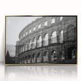 Acrylic print of the Colosseum in Rome with muted gold tones, ideal for modern art wall decor.