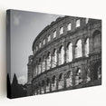 Side view of the Colosseum in muted earth tones on a large stretched canvas, suitable for kitchen wall art.