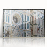 Large art print of Florence scenery in muted earth tones, framed in silver acrylic, suitable for modern art wall decor.