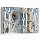Vintage poster art of Florence landscape in vibrant colors on framed canvas, ideal for living room decor.