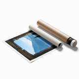 Extra large rolled print of Lake Como with floral foreground in pastel shades.