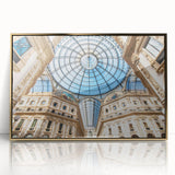 Art deco style Milan scenery poster in gold tones on acrylic, ideal for modern art wall decor.