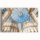 Black and white panoramic view of Milan on stretched canvas, suitable as large kitchen wall art or for bedroom ambiance.