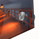 Large abstract depiction of Naples on acrylic glass with mid-century modernist influences, ideal for dining room art.