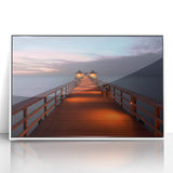 Mid-century modernist art depicting Naples, Italy in muted earth tones on a framed acrylic, ideal for nursery wall art.