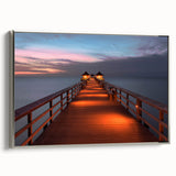 Framed canvas of a vintage Naples landscape painting with colorful art and black borders, ideal for living room decor.