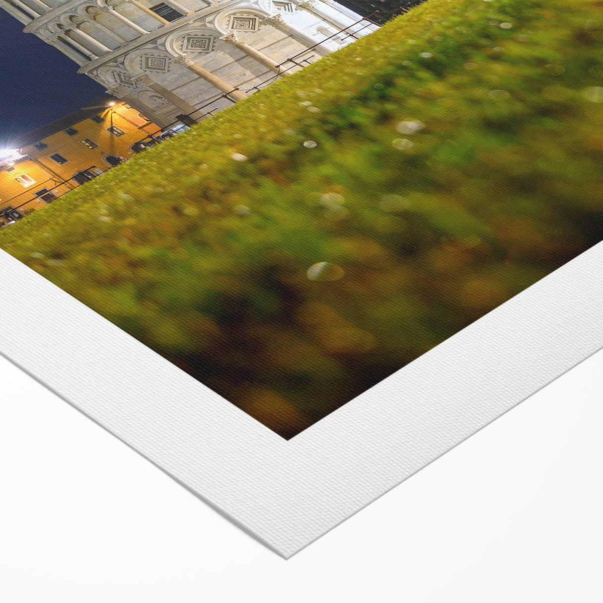 Art deco poster of the Leaning Tower of Pisa in sepia tones, printed on rolled canvas, suitable for dining room decor.