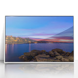 Acrylic print of Portofino, Italy, featuring vibrant coastal colors and art deco style, ideal for modern art wall decor.