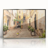Large art print of Rome scenery in muted earth tones on framed acrylic, suitable for modern art wall decor.