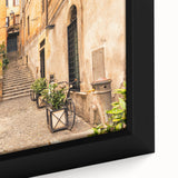 Textured black wall art featuring a vibrant, colorful scene of Rome on extra large framed canvas.
