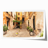 Rolled print of a Rome cityscape with pastel hues, perfect for art wall dining room decor.