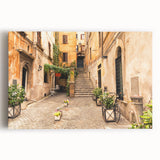 Black and white stretched canvas of Rome scenery, ideal for kitchen wall art.