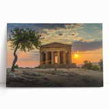 Black and white large art print of Sicily scenery on stretched canvas, ideal for kitchen wall art.