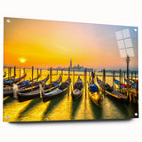 Acrylic print of Venice scenery in muted earth tones, ideal for dining room decor.