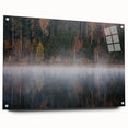 Acrylic print of a large abstract depiction of a European landscape in muted earth tones, ideal for dining room decor.