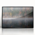 Large abstract wall art depicting a scenic European landscape in muted earth tones on a framed acrylic print.