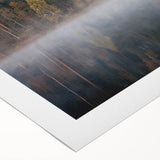 Art deco poster of a European cityscape in muted brown and beige tones on rolled canvas, suitable for dining room walls.