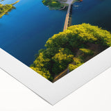 Art deco poster featuring a serene Lithuanian landscape in soft pastel colors on rolled canvas.