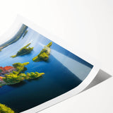 Extra large wall art featuring line art flowers in monochrome, printed on rolled canvas.