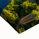 Large art featuring a black and white landscape of Lithuania on stretched canvas, suitable for bedroom decor.