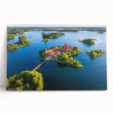 Black and white photo of a European street scene on stretched canvas, suitable as large kitchen wall art.