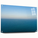 Acrylic print of the Mediterranean Sea with vivid blue tones, ideal for dining room decor.