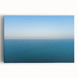 Black and white stretched canvas featuring a Mediterranean seaside scene, suitable as kitchen wall art or for a bedroom.
