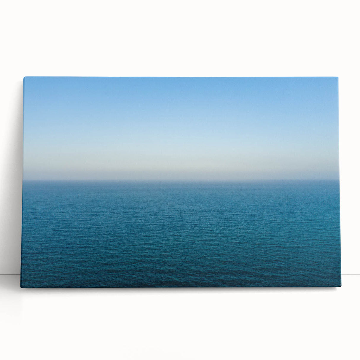 Black and white stretched canvas featuring a Mediterranean Sea scenery, ideal for kitchen wall art.