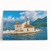 Black and white photograph of Montenegro scenery on large stretched canvas, ideal for kitchen wall art.
