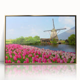 Art Deco poster of a European scenery in muted gold tones, acrylic framed, ideal for modern art wall decor.