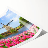 Extra large wall art featuring line art flowers in black and white, printed on rolled canvas.